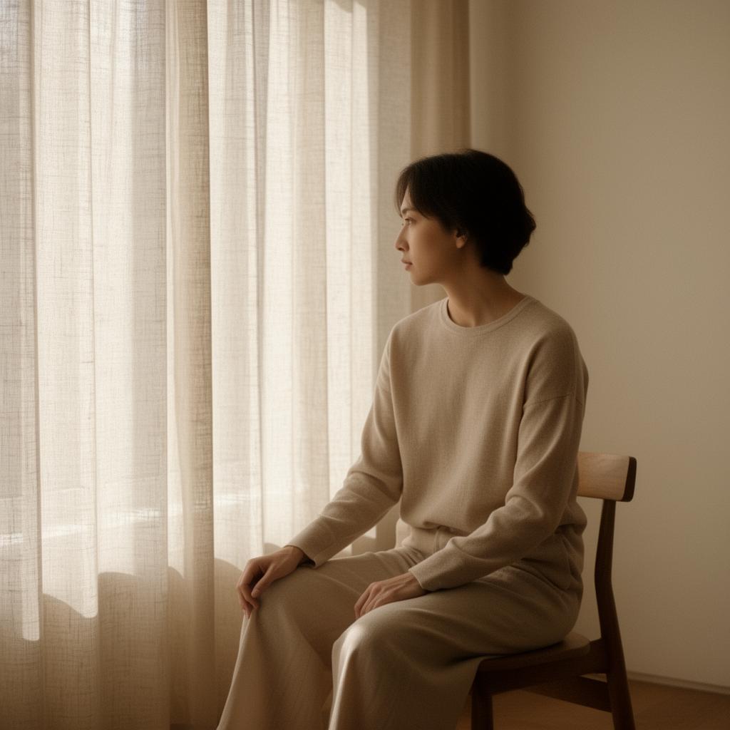 Founder seated in a quiet sunlit room